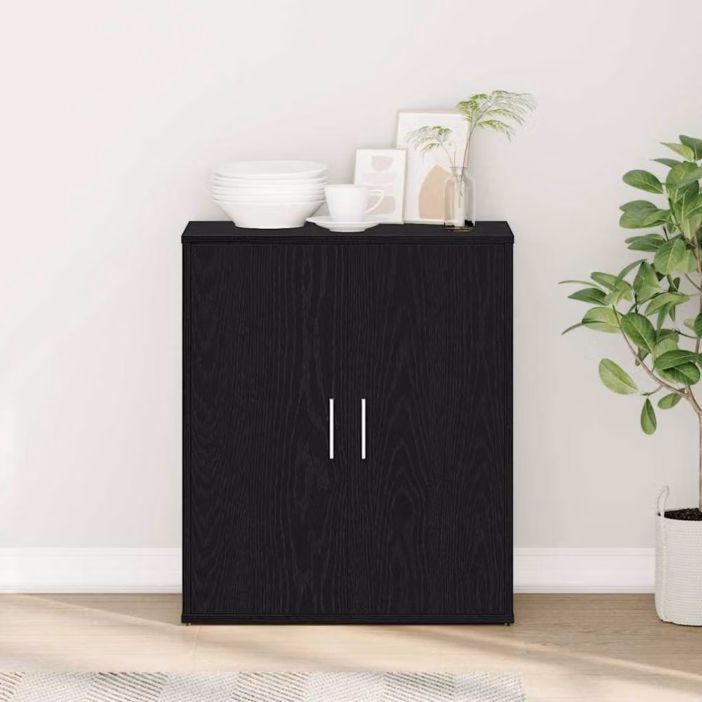 Berkfield Home Black Oak Sideboard in MDF, W/D/H: 60 x 31 x 70 cm – 1