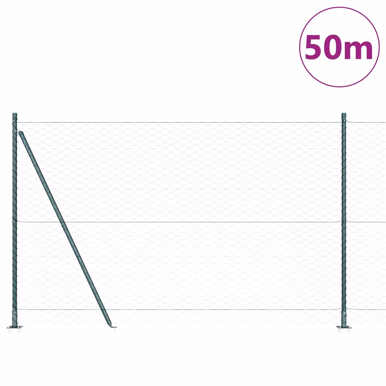 Berkfield Home Green Hexagon Steel Fence, 1.5 x 50 m – 2