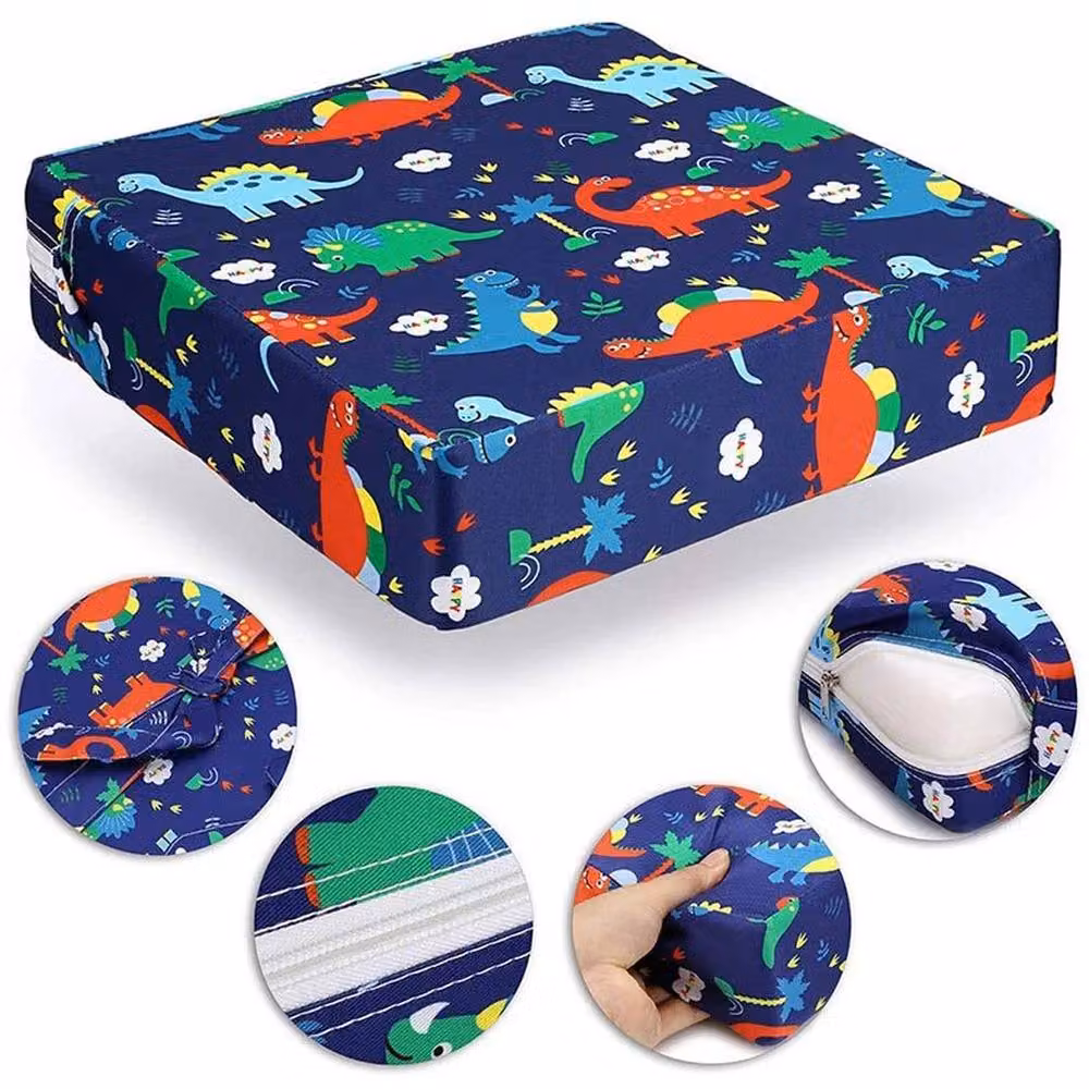 SPETLEK Dinosaur Highchair Seat Cushion with Removable Cover, Blue and White, W: 100 cm x D: 190 cm – 2