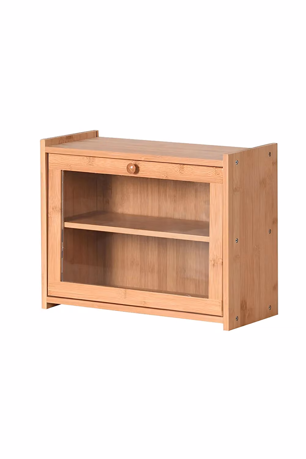 Living and Home 3-Tier Bamboo and Acrylic Bread Box in Natural Brown – 2