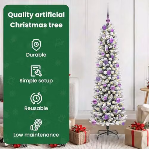 vidaXL Artificial Christmas Tree in White, Height: 150 cm – 3