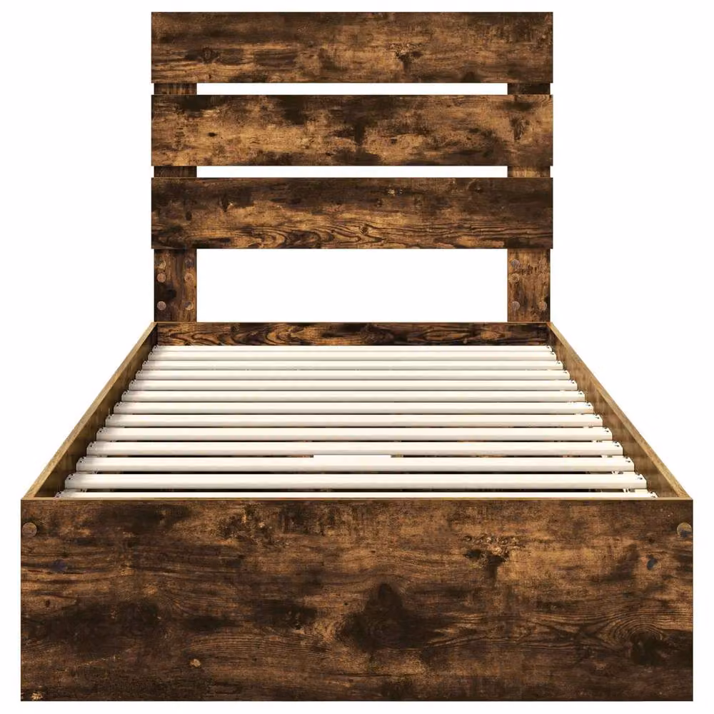 Berkfield Home Modern Storage Bed with Drawers in Smoked Oak Brown, W: 90 cm, L: 200 cm – 4