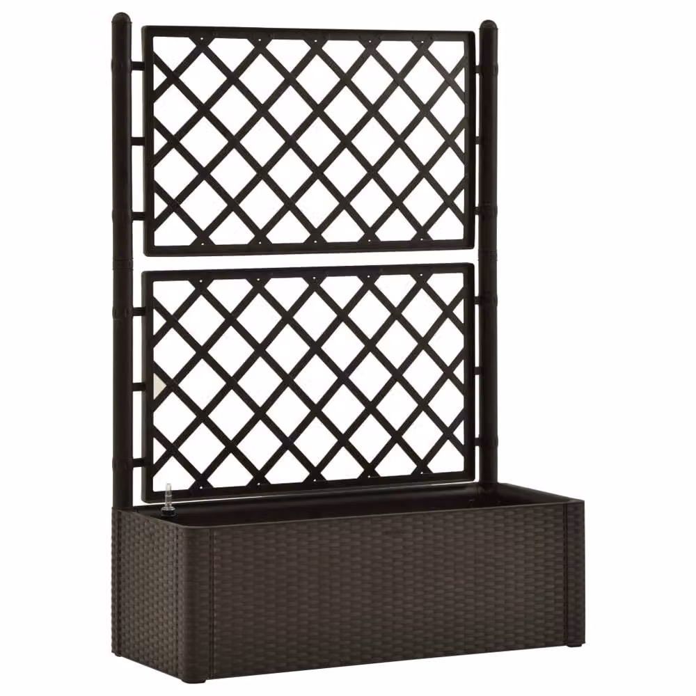 Berkfield Home Garden Raised Bed with Trellis and Self-Watering System in Black – 2