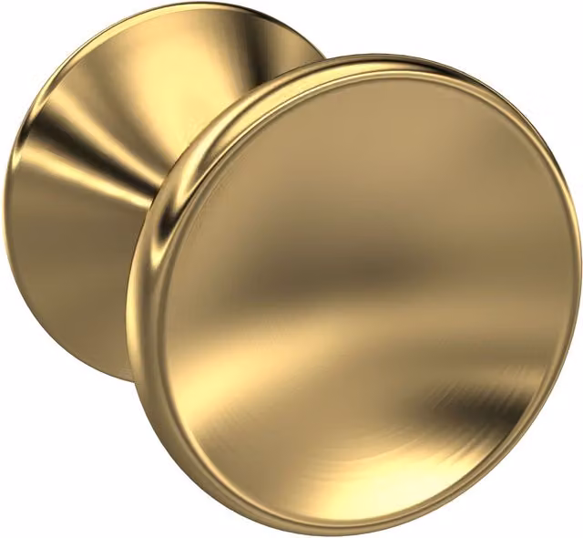 Balterley Indented Knob Furniture Handle, Brushed Brass, W/D/H: 3 x 2.9 x 3 cm – 1