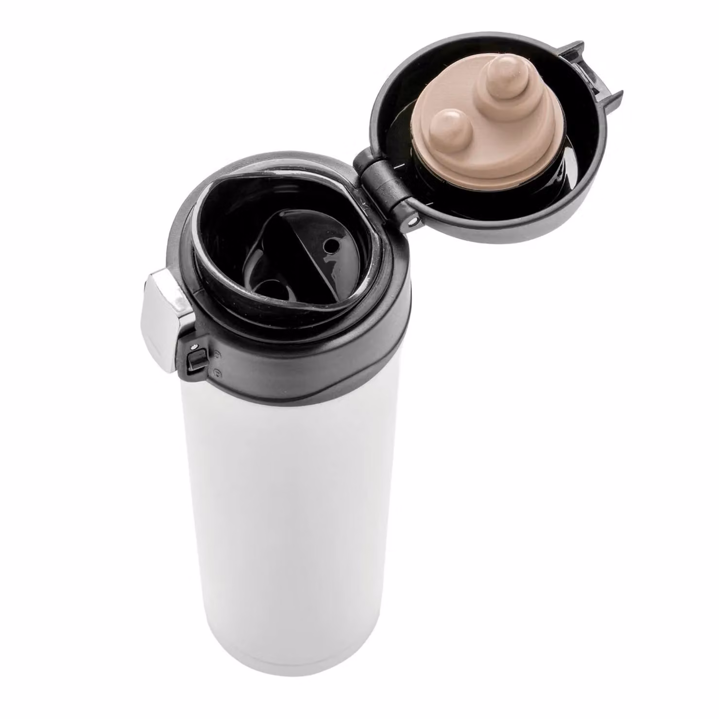 XD Design Lockable Stainless Steel Vacuum Insulated Flask, White, 450 ml – 2