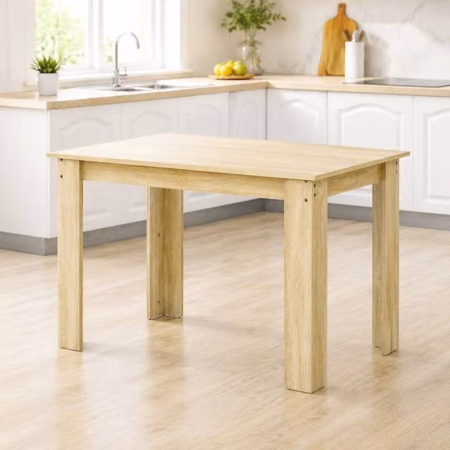 STILVORA Rectangular Dining Table for 6 Adults in Oak Finish