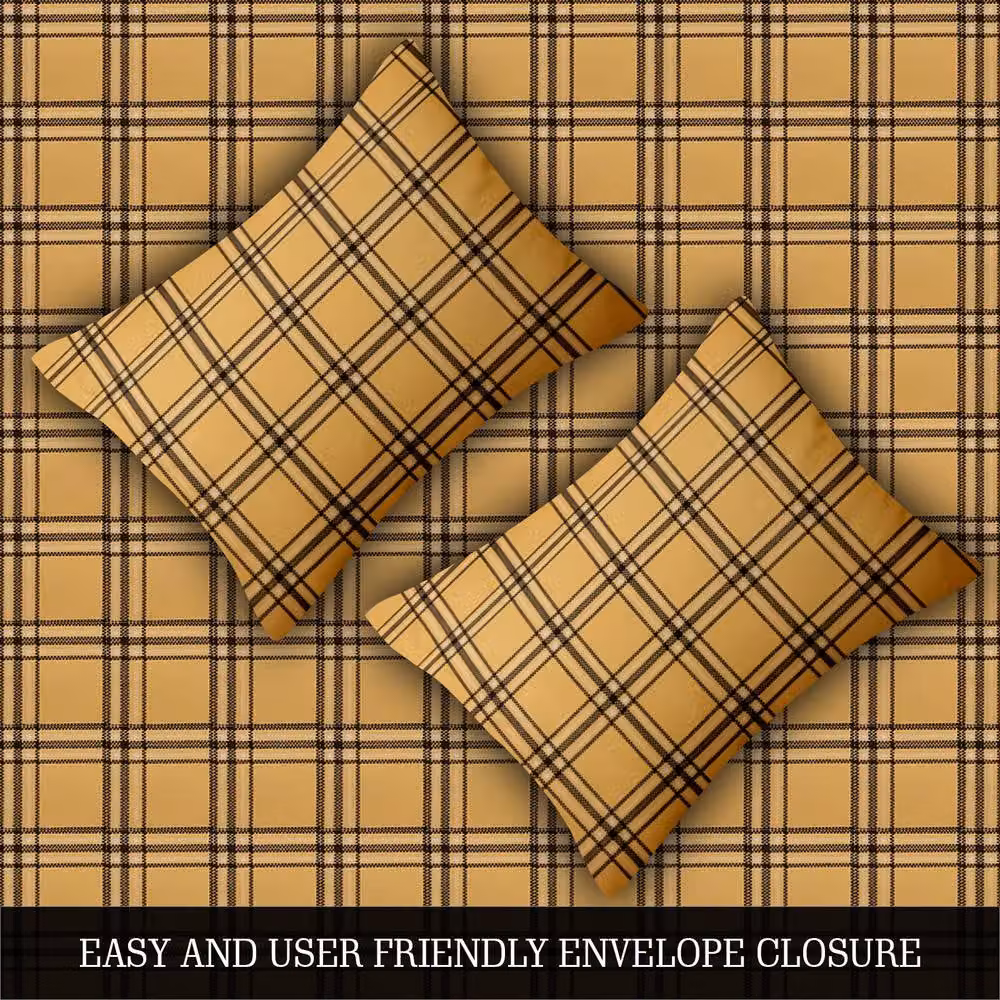 Grace Double Brushed Microfibre Duvet Cover and Pillowcase Set in Gold, King Size (180 x 200 cm) – 4
