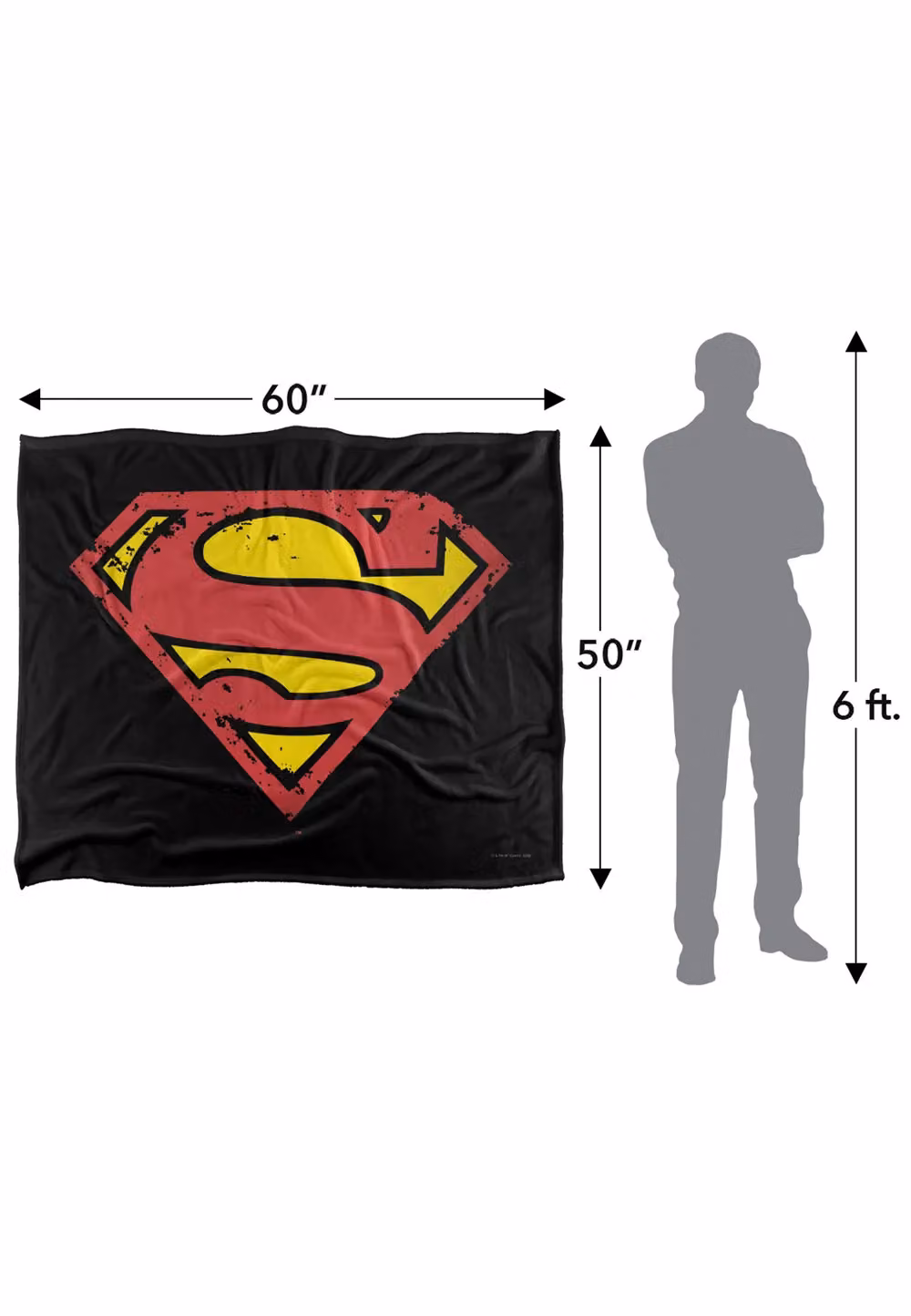 Logovision Superman Logo Super Soft Fleece Throw Blanket, White and Multicolour, W: 152 cm, D: 127 cm – 4