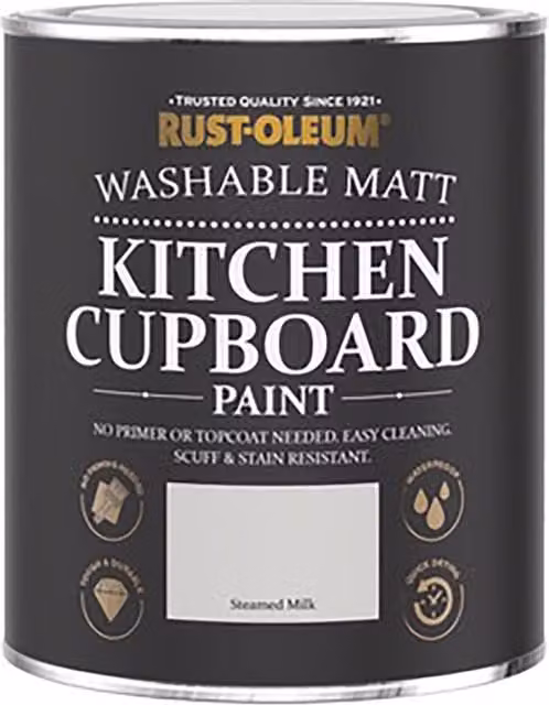 Rust-Oleum Matt Kitchen Cupboard Paint in Steamed Milk, 0.75 l – 1