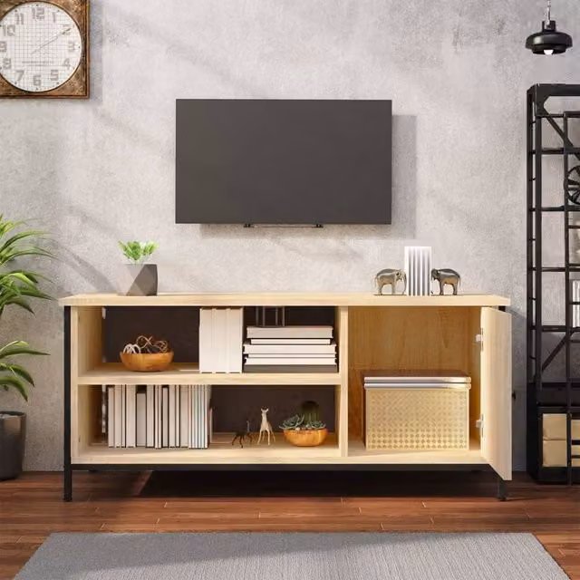 Berkfield Home TV Cabinet in Sonoma Oak Brown, W/D/H: 100 x 40 x 45 cm