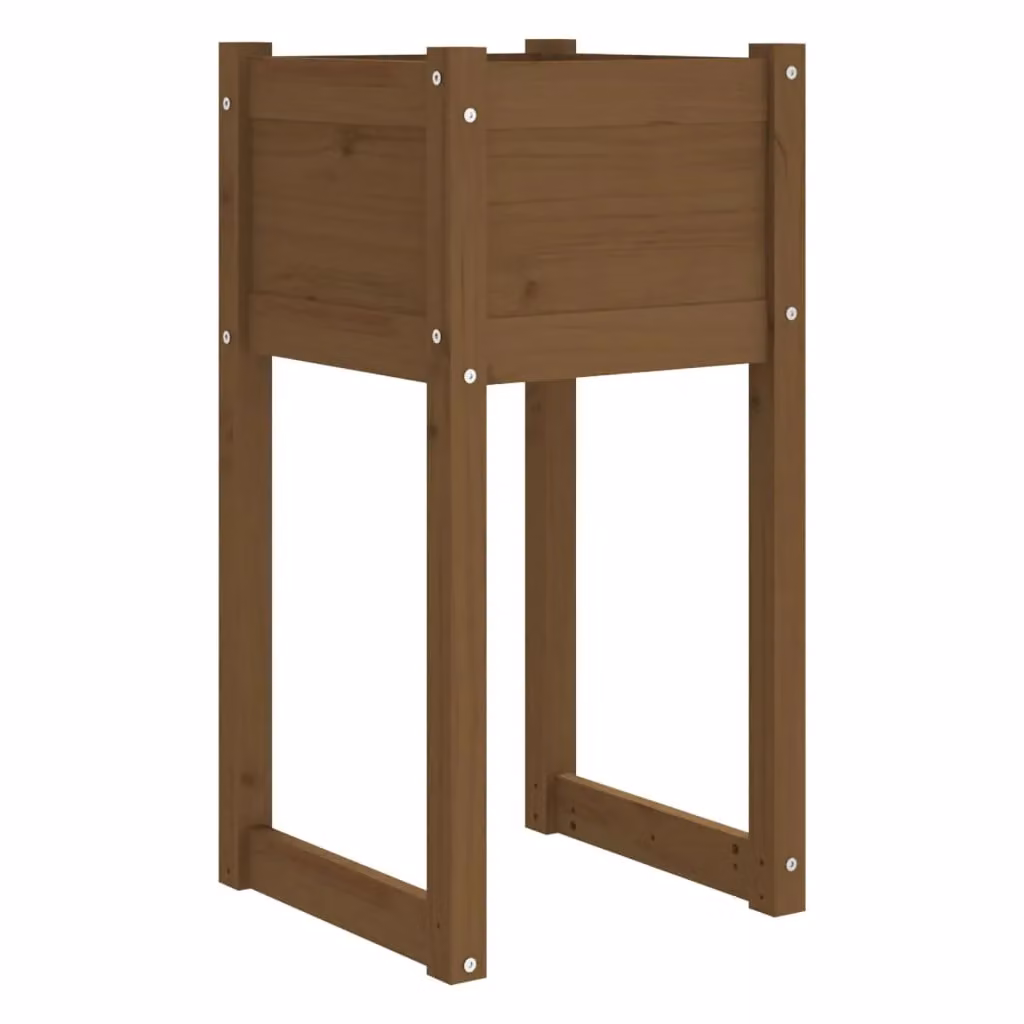 Berkfield Home Honey Brown Solid Wood Pine Planter, W/D/H: 40 x 40 x 81 cm – 2