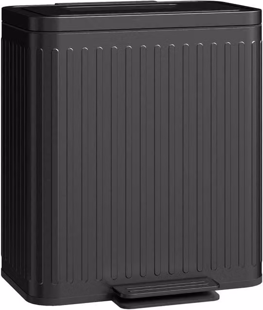 Nordara Double Pedal Rubbish Bin with Soft Close Lid, Black, 2 x 20L – 1