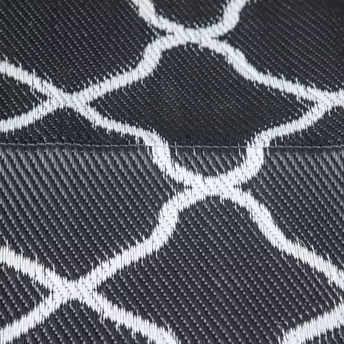 Outsunny Reversible Black Outdoor Garden Rug, W/D/H: 182 x 274 cm – 8