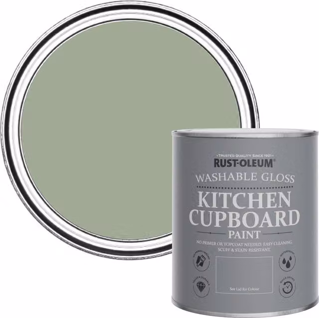 Rust-Oleum Kitchen Cupboard Paint in Gloss Finish, Green, 0.75 l