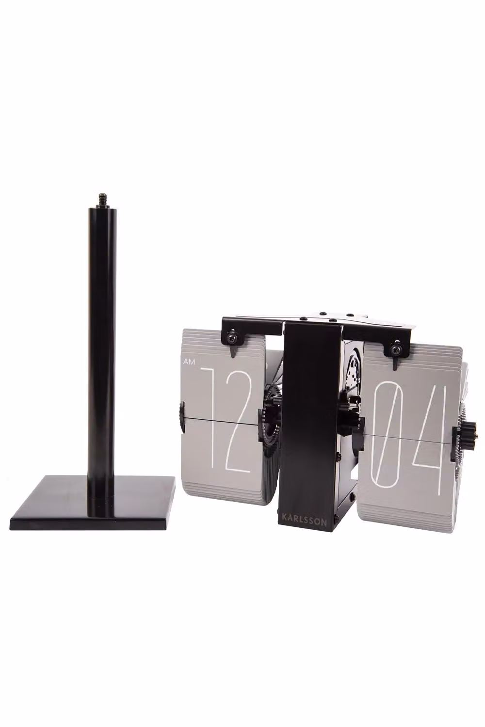 PRESENT TIME Karlsson Mini Flip Clock with Stand in Black and Grey – 3