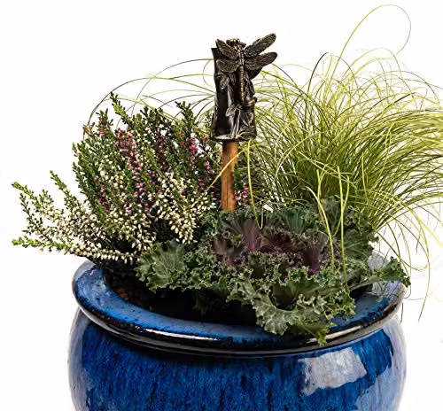 Jardinopia Dragonfly Stake Topper in Bronze, W5.5 x D5.5 x H8 cm – 3