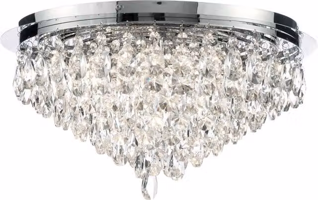Litecraft Crystal Flush Ceiling Light in Chrome