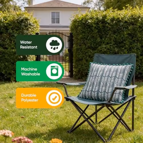 Gardenwize Pack of 2 Square Outdoor Floral Scatter Cushions in Turquoise and Green – 7