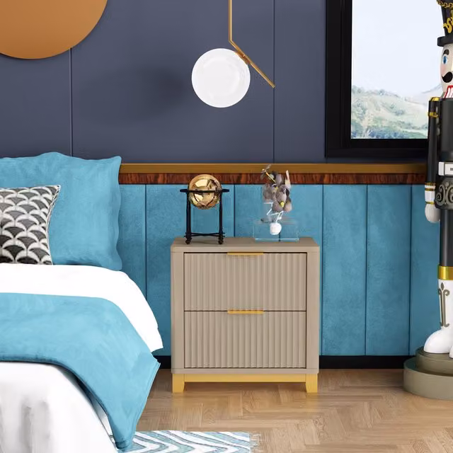 Cabinet Bits Molino 2 Drawer Bedside Table in Beige