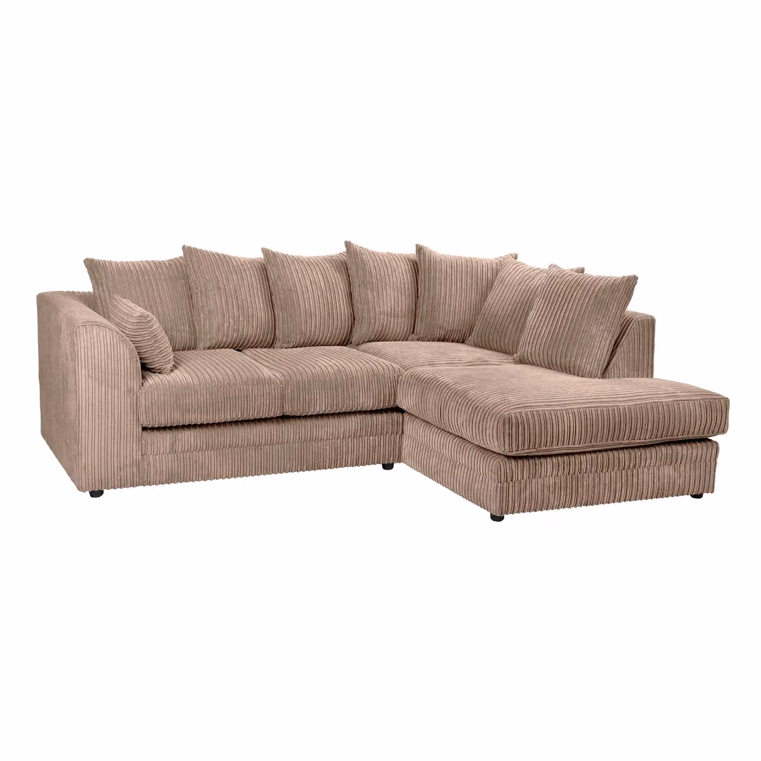 LUXURY LIFE Dylan Right Hand Facing Corner Sofa in Light Brown Jumbo Cord Fabric – 2