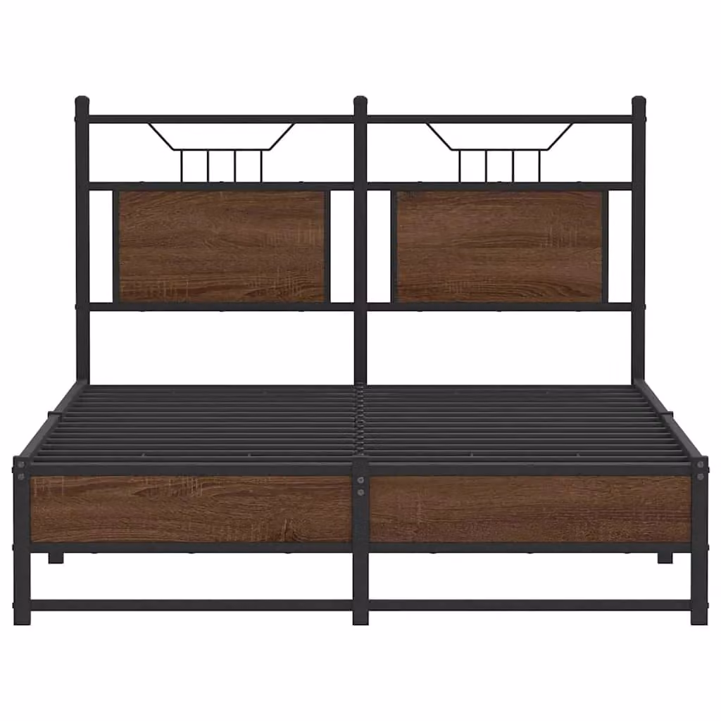 Berkfield Home Small Double Bed Frame in Brown Oak, W/D/H: 120 x 200 cm – 4