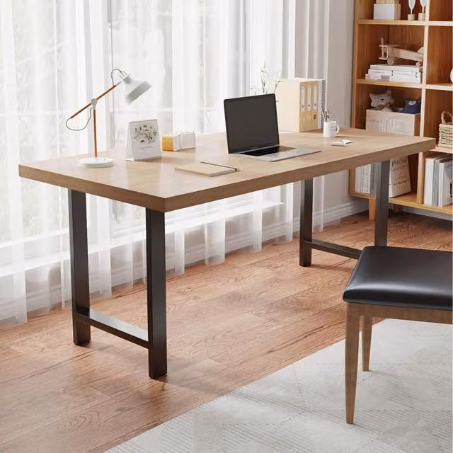 Livingandhome Set of 2 Minimalist A-Shaped Metal Table Legs in Matt Black, Height: 71 cm