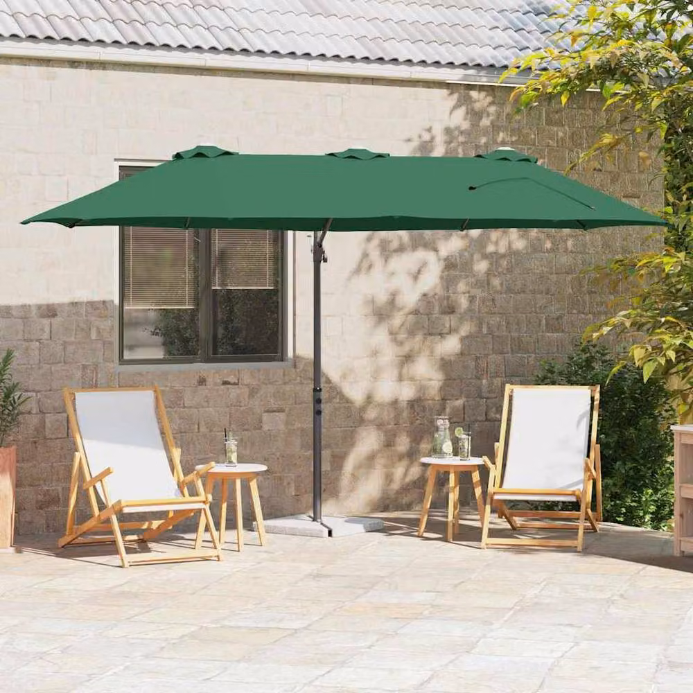 Berkfield Home Modern Green Garden Cantilever Parasol, W/D/H: 372 x 198 x 253 cm – 2