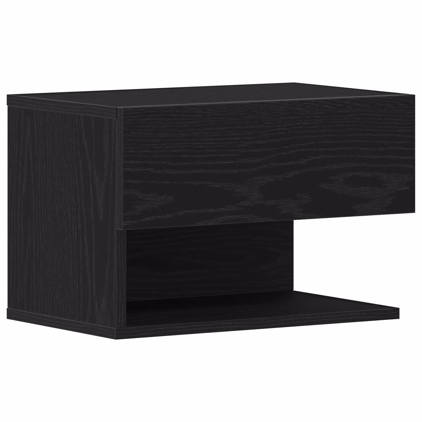 Berkfield Home Wall-Mounted Minimalist Nightstand in Black Oak Matt Finish – 2