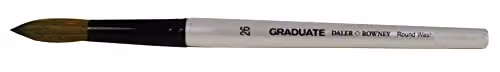 Daler-Rowney Graduate Round Wash Watercolour Brush, Pony and Synthetic Blend, Size 26, Silver and Multicolour