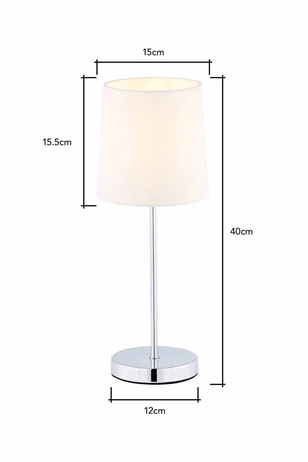 BHS Lighting Mira Touch Stick Table Lamp in White and Chrome – 2