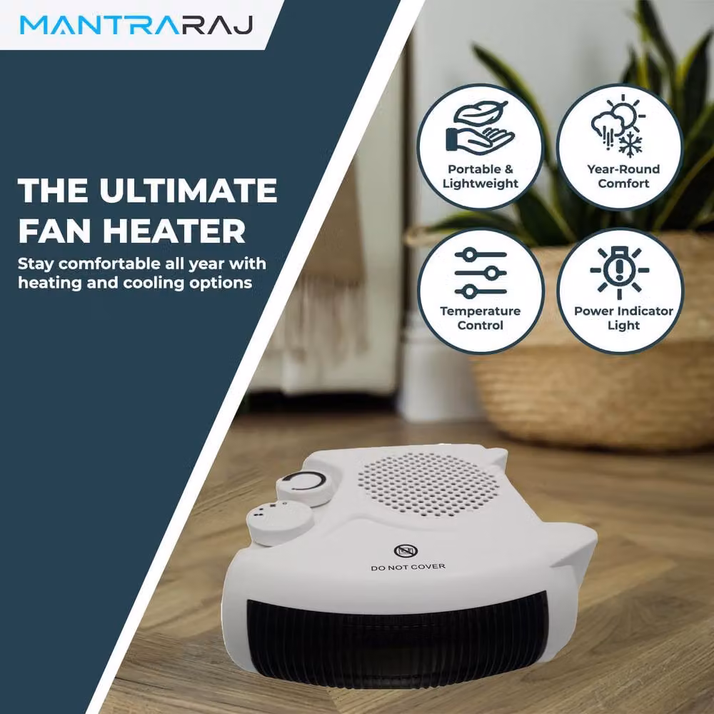 MANTRARAJ 2000W Ceramic Portable Fan Heater with Thermostat and Overheat Protection, White – 4