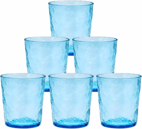 Bayside Lulworth Blue Acrylic Shatterproof Tumblers, Set of 6, 360ml – 1