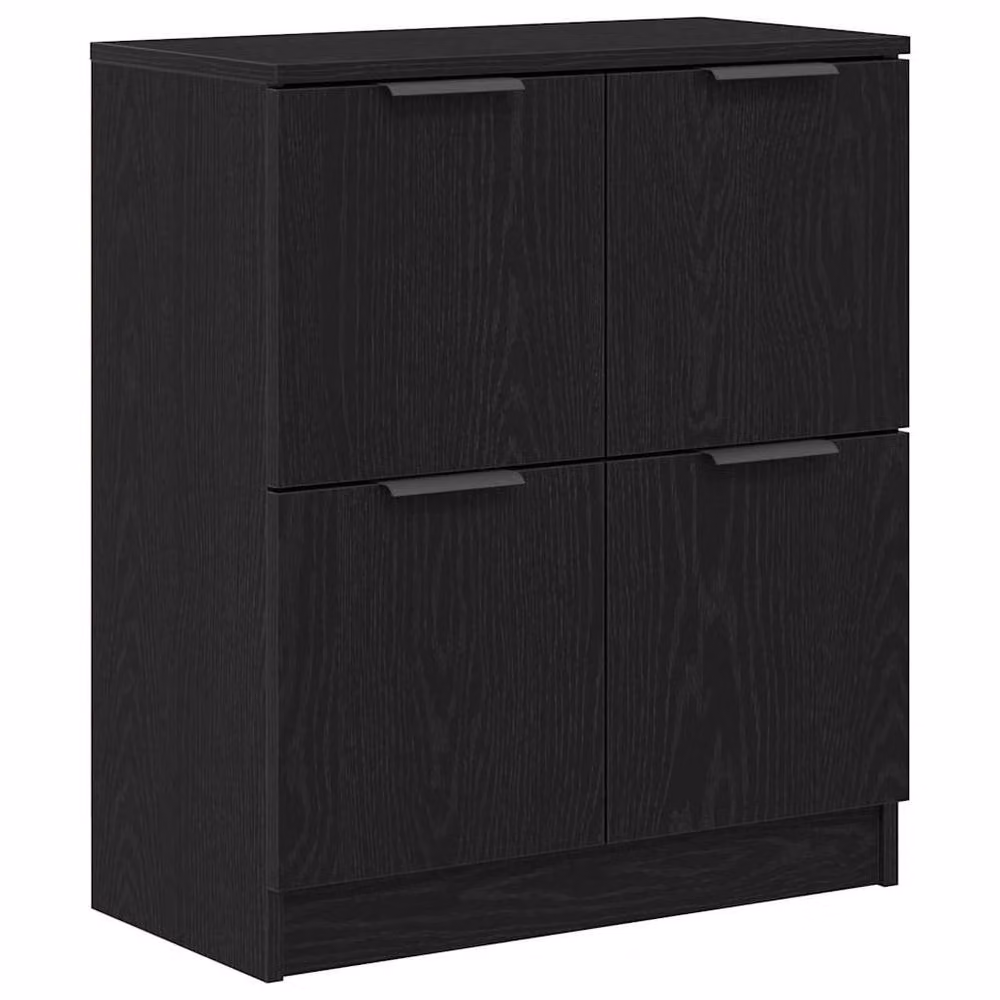 Berkfield Home Set of 2 Modern Black Oak Sideboards in Engineered Wood, W/D/H: 60 x 30 x 70 cm – 4