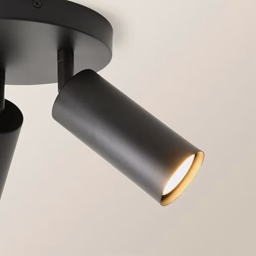 ValueLights Taylor Matte Black 3 Way Adjustable Cylinder Tube Ceiling Spotlight with Bulbs – 5