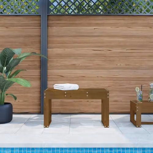 vidaXL Garden Bench in Honey Brown Solid Pine Wood, W: 80 cm, D: 38 cm, H: 45 cm – 2