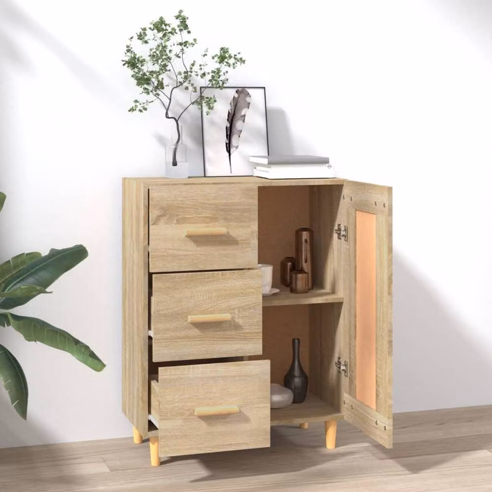 Berkfield Home Sonoma Oak Sideboard in Beige, W/D/H: 69.5 x 34 x 90 cm – 2