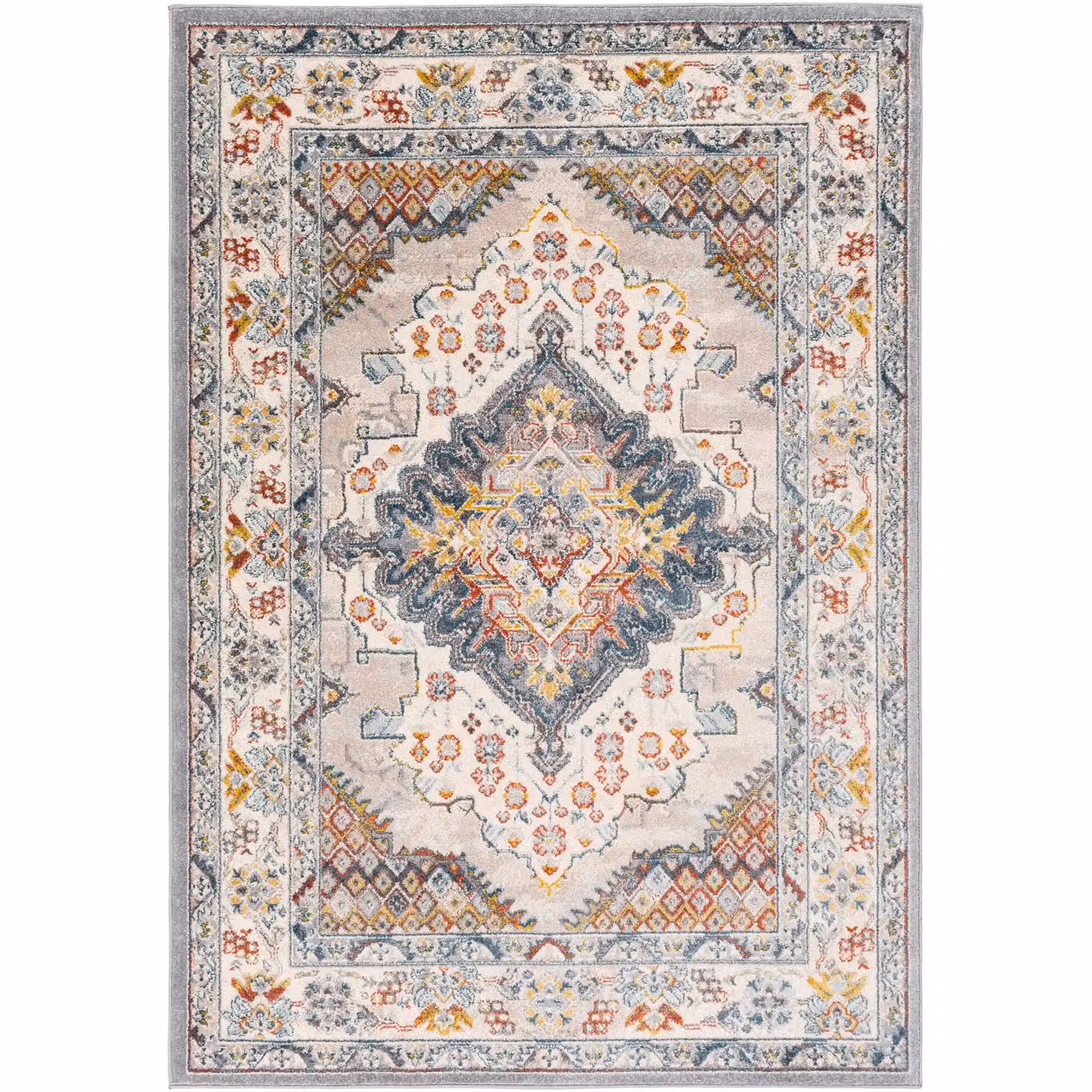 Livabliss Ankara Vintage Boho Oriental Rug in Grey, Taupe and Blue, W: 160 cm, D: 215 cm – 2