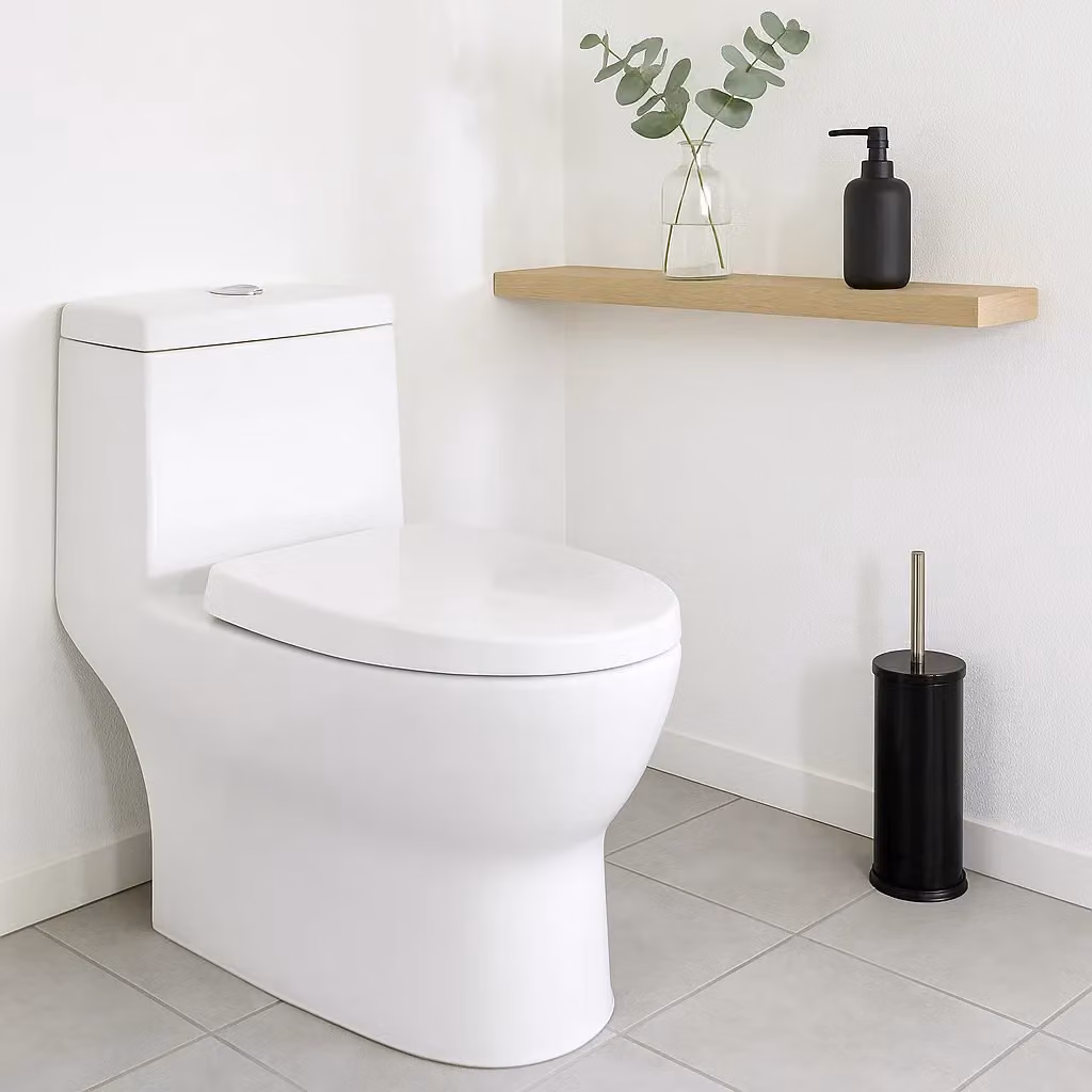 Harbour Housewares Black Stainless Steel Toilet Brush and Holder Set of 2 – 8