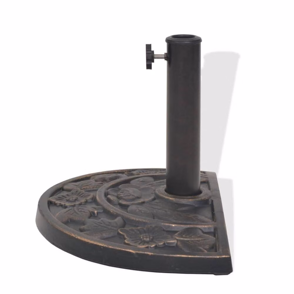 Berkfield Home Half Round Resin Parasol Base in Bronze, 9 kg – 3