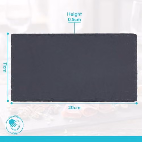 Argon Tableware Natural Slate Serving Board in Grey, W: 20 cm, H: 11 cm – 7
