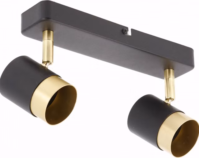 CGC ORIO Double Head Adjustable Aluminium Ceiling Spot Light Bar in Black