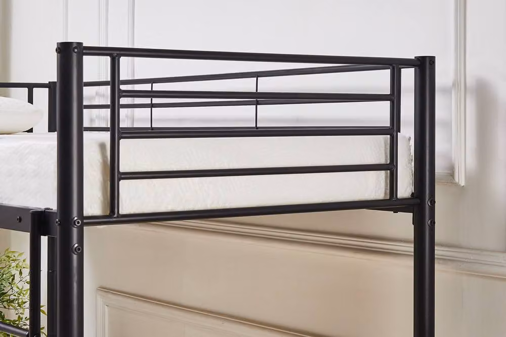 Crazy Price Beds Ltd Newby Industrial Metal Bunk Bed in Black, Size: Single (90 x 190 cm) – 2