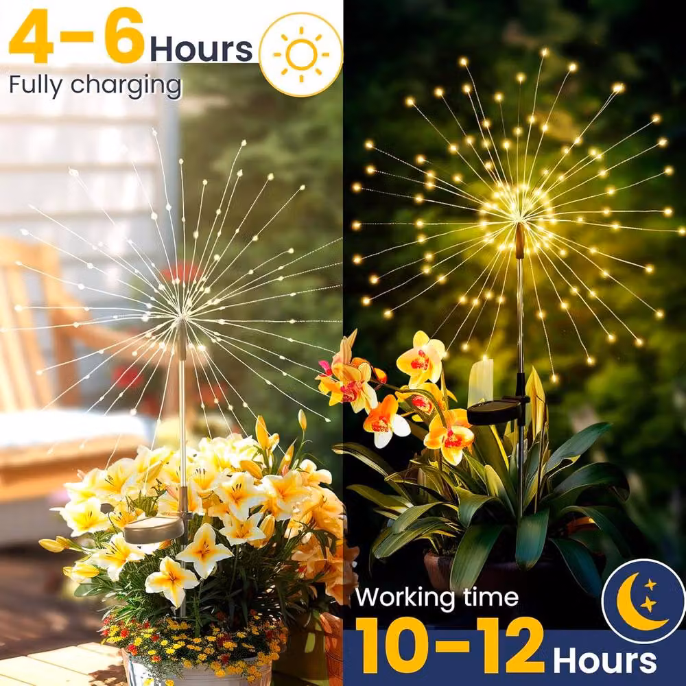 Garwarm Solar Starburst Firework LED Lights in Warm White – 5
