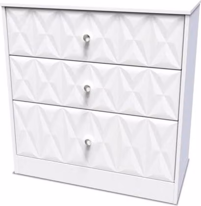 Welcome San Jose 3 Drawer Deep Chest of Drawers in White