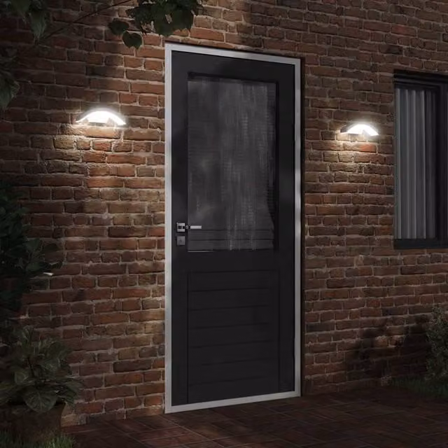 Berkfield Home Modern Outdoor LED Wall Lights, 2 Pack, White Die-cast Aluminium – 1