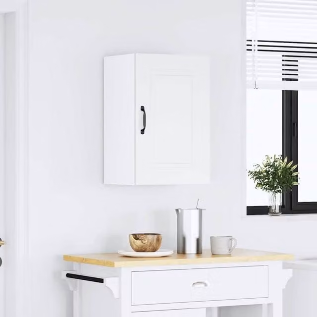 Berkfield Home Kalmar White Kitchen Wall Cabinet in Engineered Wood W/D/H: 60 x 31 x 40 cm