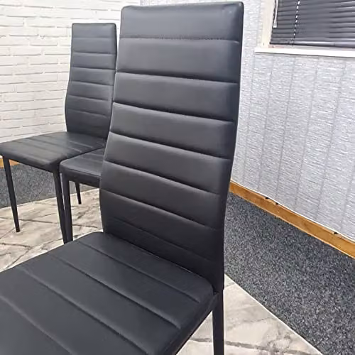 Kosy Koala Set of 4 Modern Faux Leather Dining Chairs in Black – 6