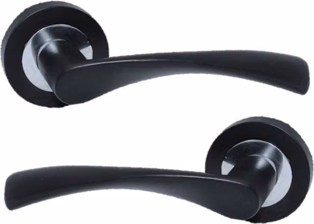Betley Butterfly Door Handles in Matt Black Chrome