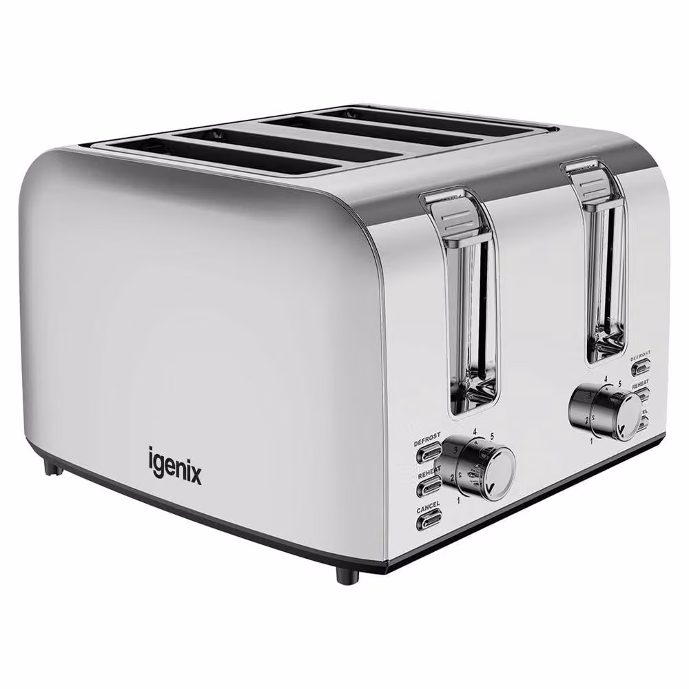 Igenix IGT0 4 Slice Stainless Steel Toaster in Silver – 8