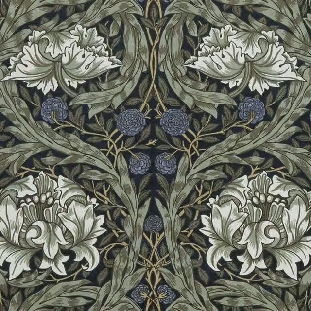 William Morris At Home African Marigold Velvet Fabric in Cornflower Blue and Multicolour